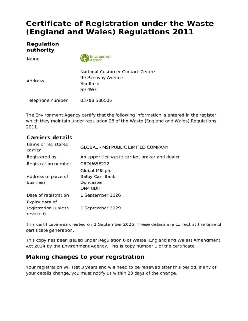 Waste Carriers Licence